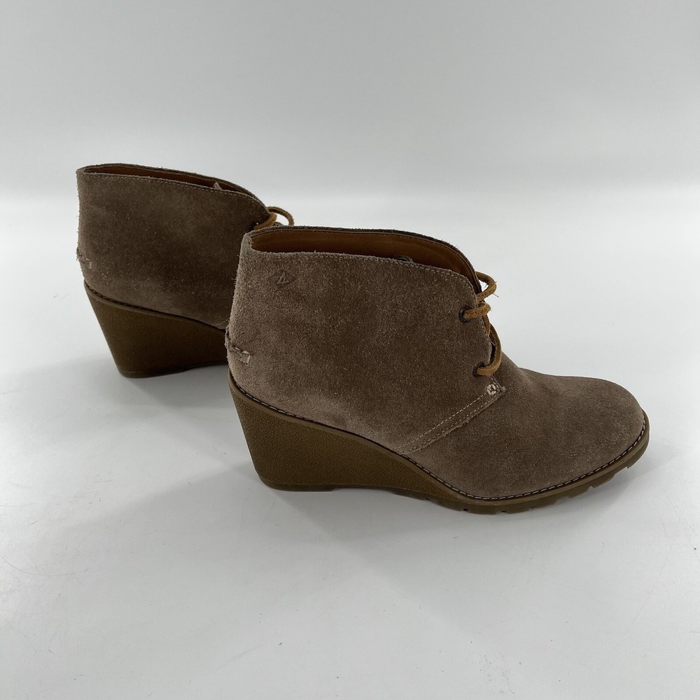 Sperry Top Sider Harlow Wedge Ankle Bootie Womens 8 M Suede Leather Stella Prow - Picture 2 of 16